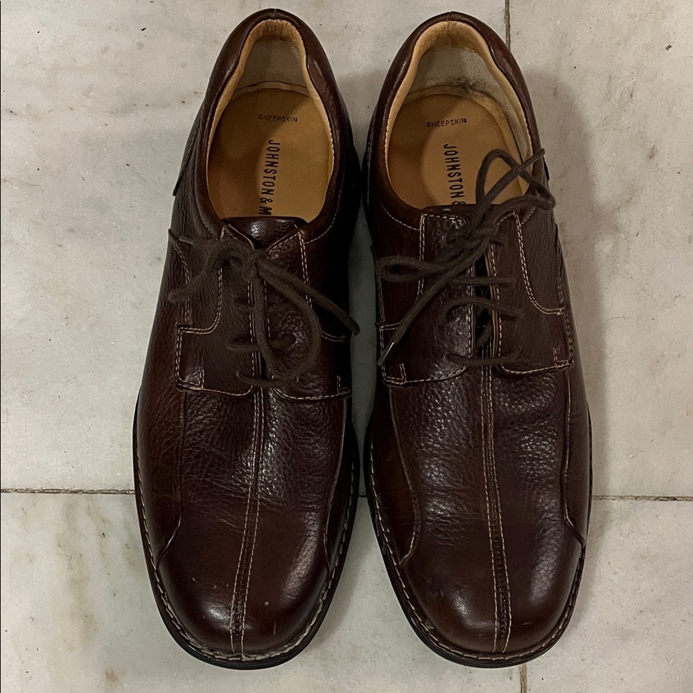 Johnston & Murphy Dark Brown Leather Oxfords